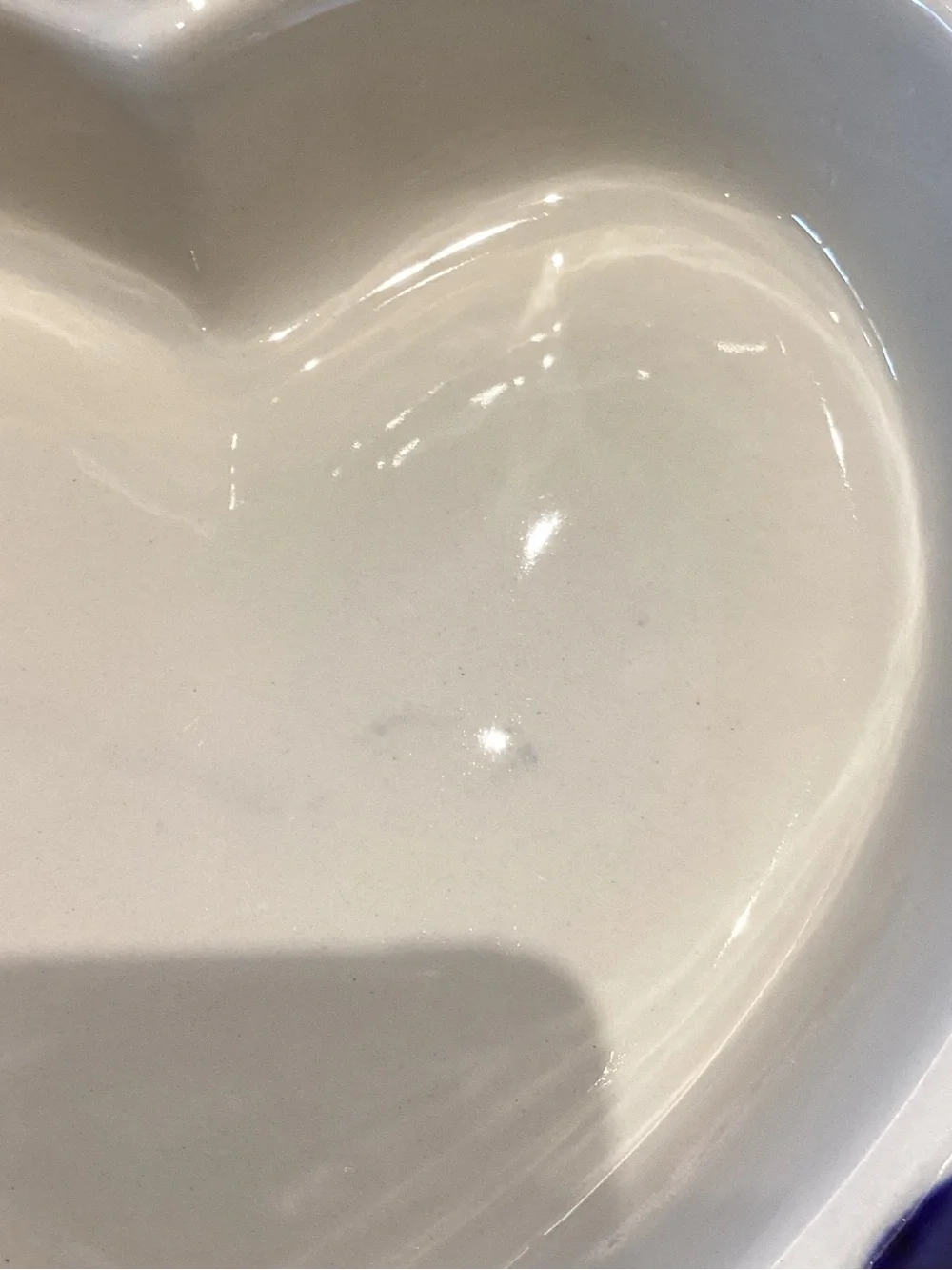 Boleslawiec Polish pottery heart shaped bowl w stars Hand Made Like New